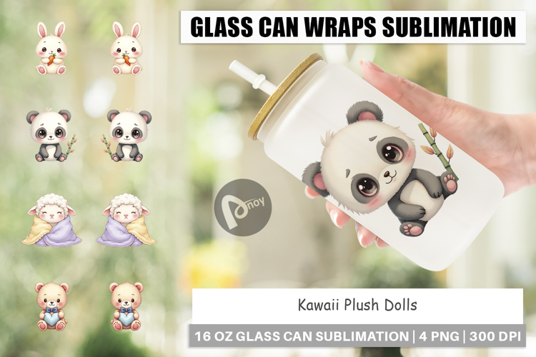 Glass Can Kawaii Plush Dolls