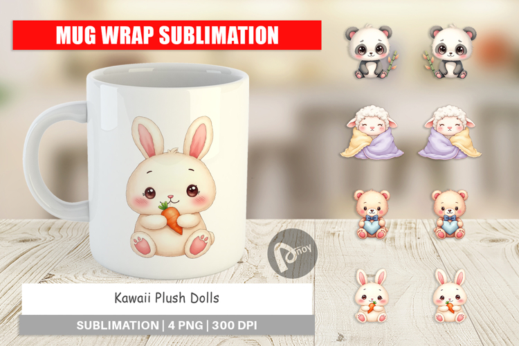 Mug Wrap Kawaii Plush Dolls