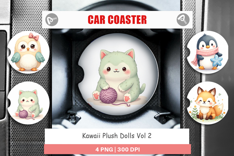 Car Coaster Kawaii Plush Dolls