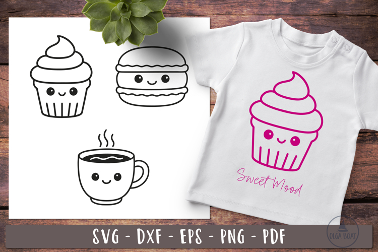 Kawaii Sweets Coffee Clipart Cute designs