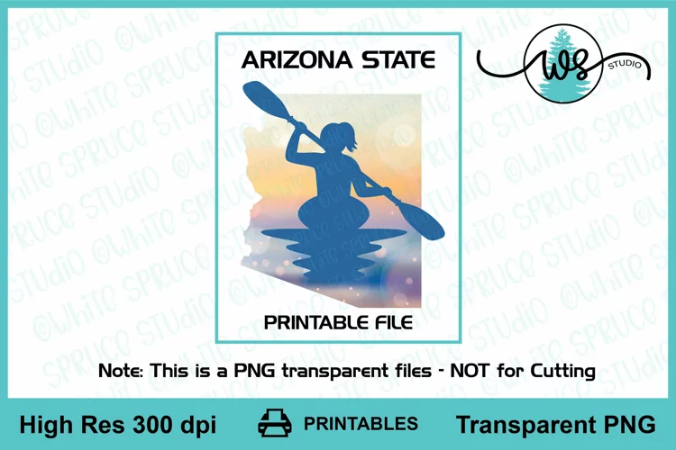 Kayak Woman Arizona Print, Kayak Sublimation, Kayak PNG