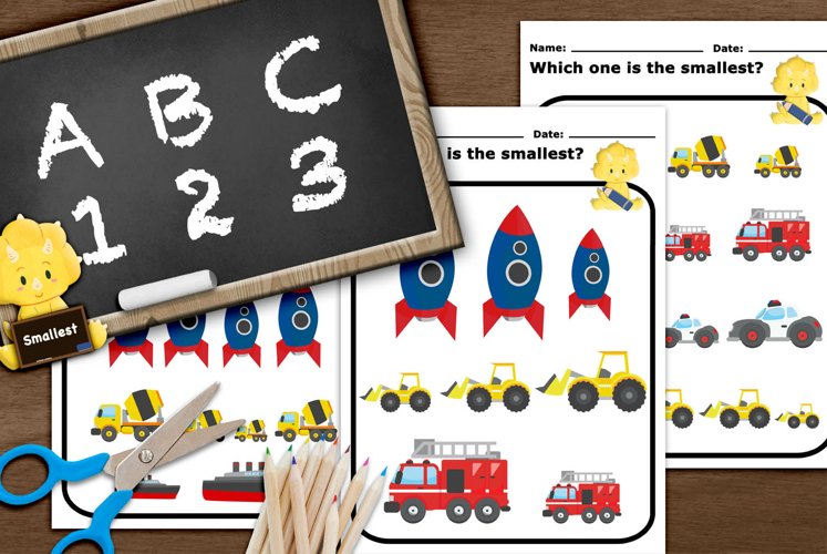 Learning Smallest Activities Printables for Kids example image 1