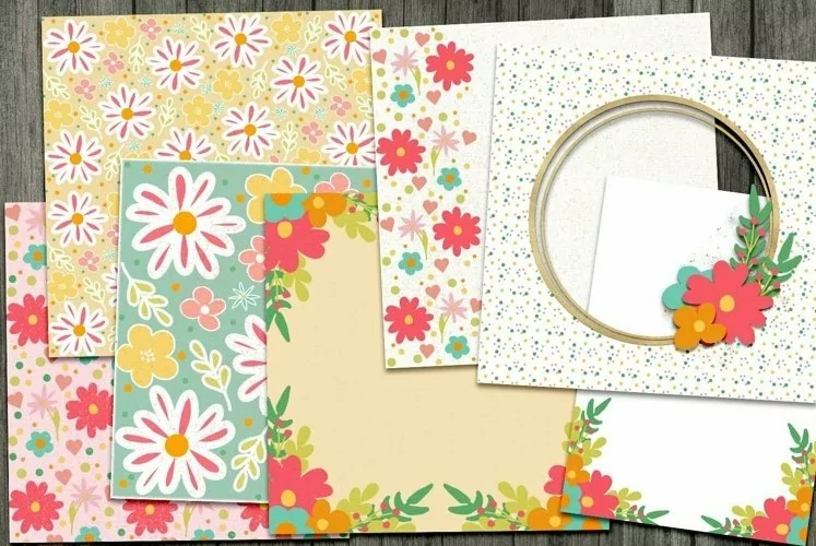 Layered Flowers Scrapbooking Kit
