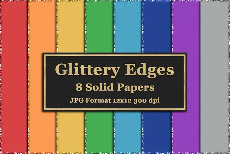 Glittery Edges Rainbow Papers