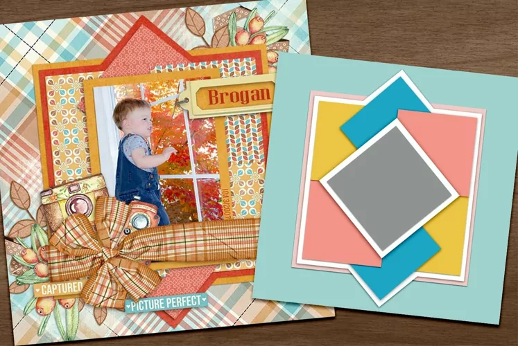Abstract Digital Scrapbooking Layout Template