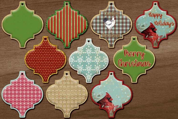 10 Christmas Arabesque Elements for Scrapbooking and More example image 1