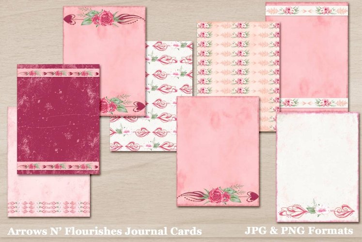 Arrows and Flourishes Vintage Junk Journal Card Printable example image 1