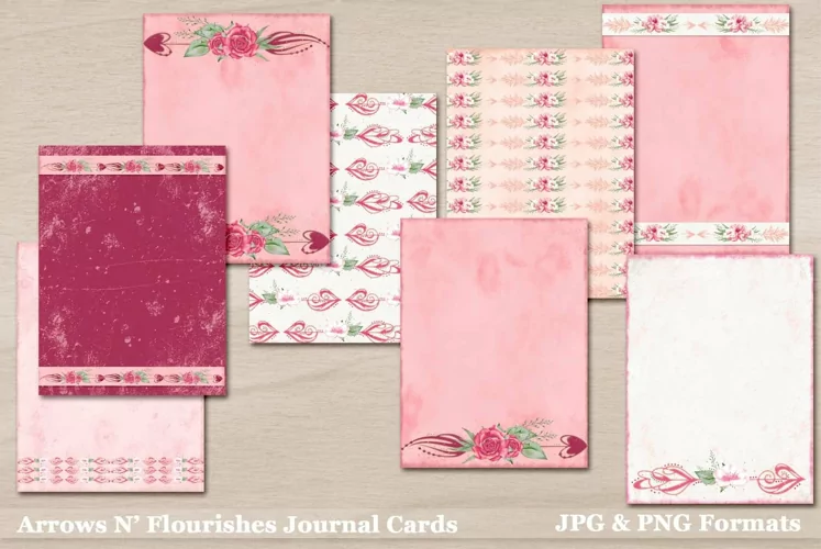 Arrows and Flourishes Vintage Junk Journal Card Printable