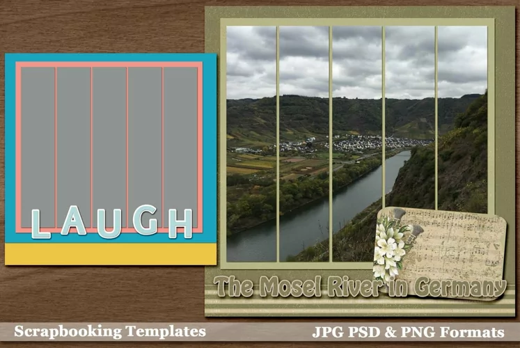 Caterpillar Template 3 Digital Scrapbooking Page Layout