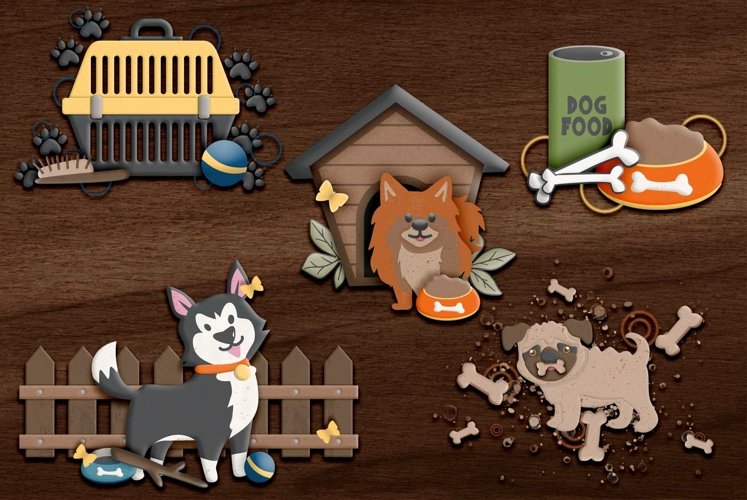 Cute Scrapbooking Dog Clusters from the Pet Collection example image 1