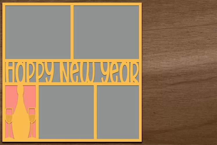 Happy New Year Digital Scrapbooking Page Layout Template