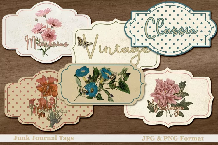 Printable Vintage Junk Journal Antique Tags