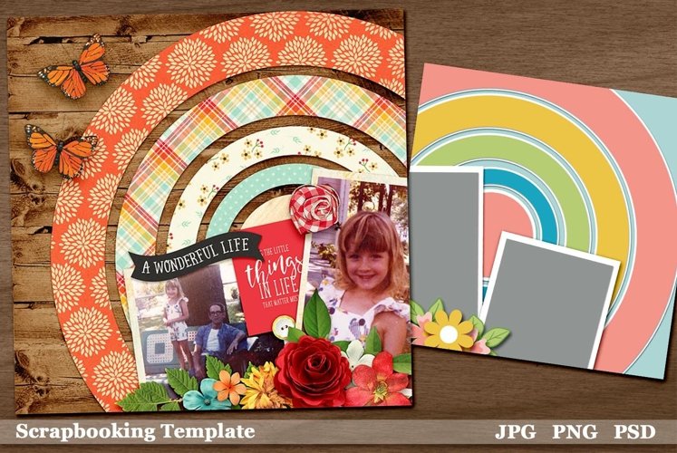 On Target Digital Scrapbooking Page Layout Template