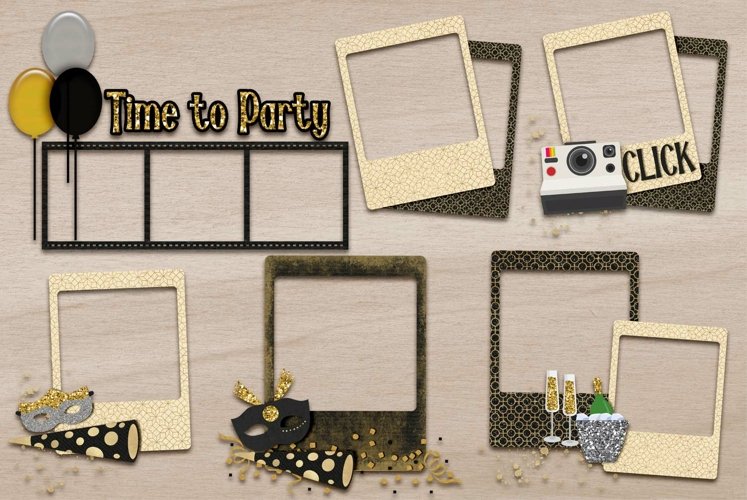 Happy New Year Party Frames for Scrapbooking and More example image 1