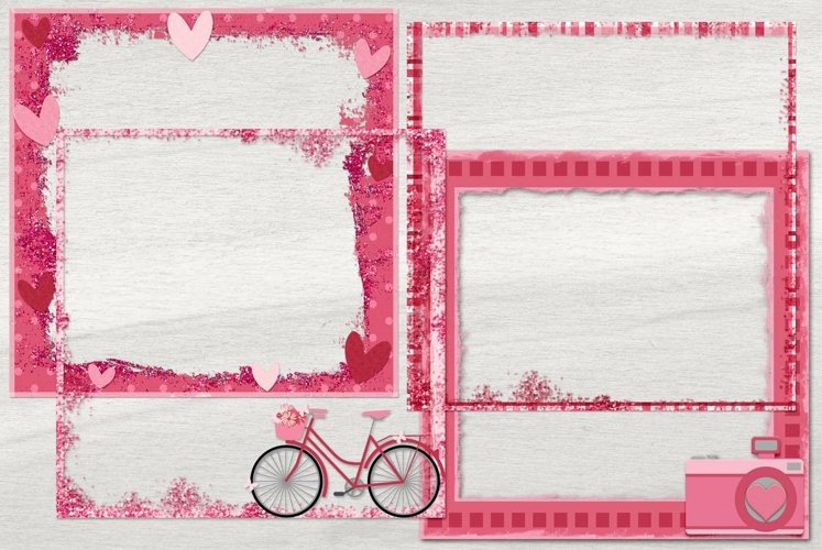 Pink Romantic Grunge and Glitter Valentine's Day Edges example image 1