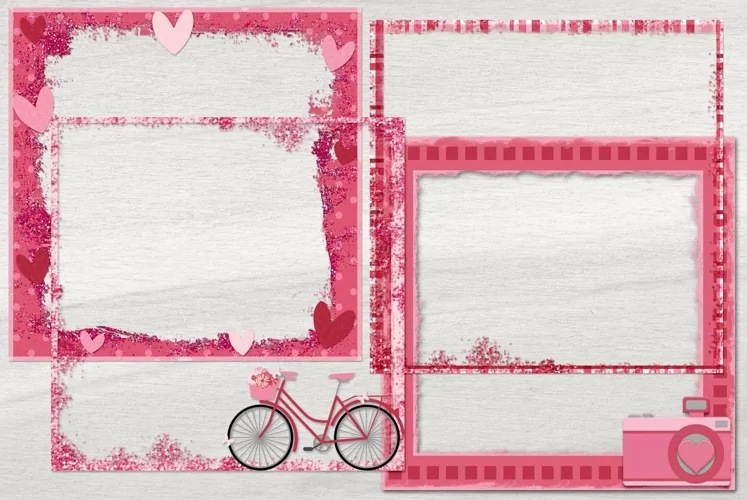 Pink Romantic Grunge and Glitter Valentine's Day Edges
