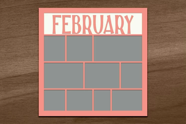 Year In Review Digital Scrapbooking Template for February