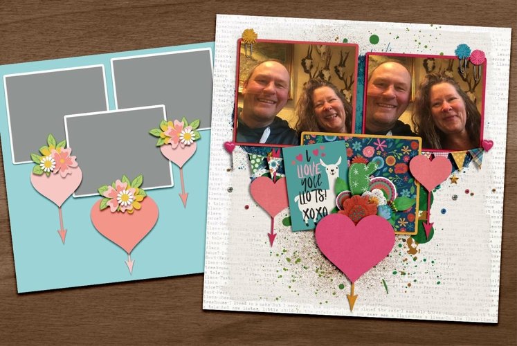 Amore Digital Scrapbooking Template example image 1