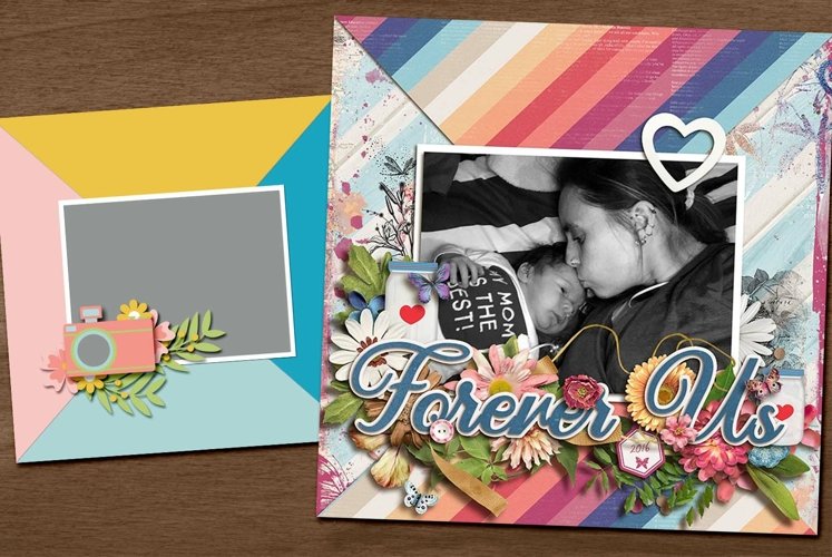 Big Photo Digital Scrapbooking Page Layout Template example image 1