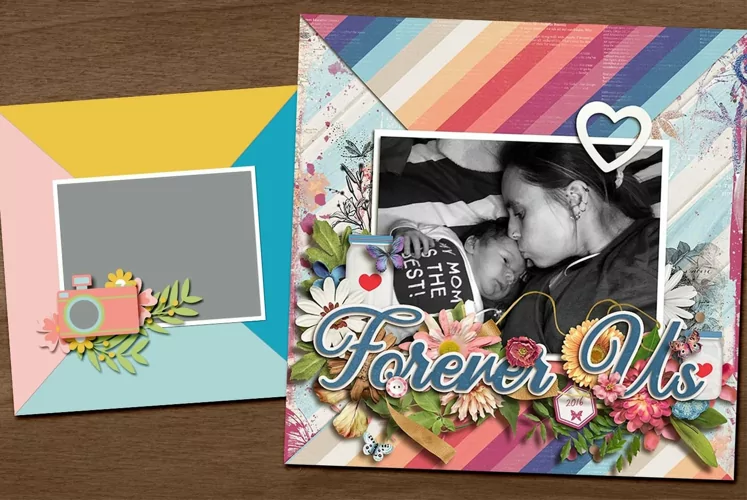 Big Photo Digital Scrapbooking Page Layout Template
