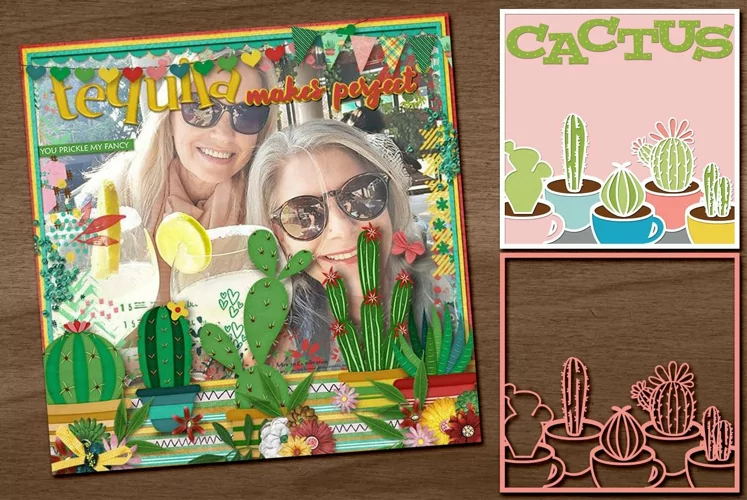 Cactus Cut File Scrapbooking Template and Cuttable 2