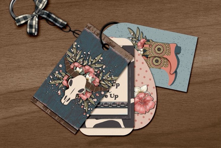 Country Scrapbooking Mini Key Chain Tag Album example image 1