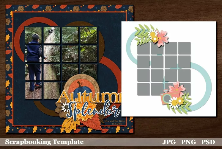 Cut Up Digital Scrapbooking Page Layout Template