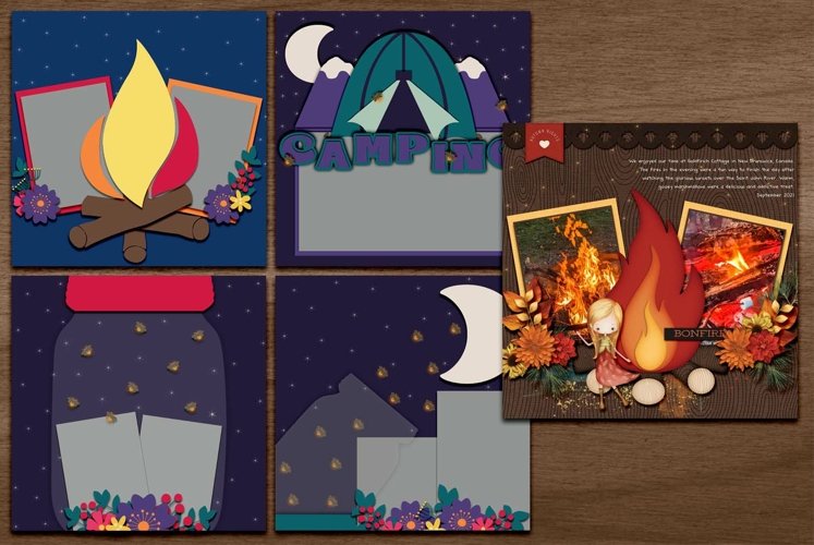 Hot Summer Nights Digital Scrapbooking Templates example image 1