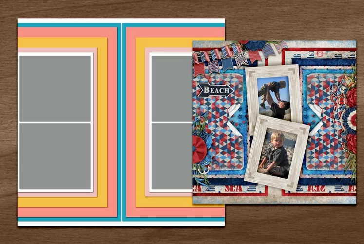 Mirrored Digital Scrapbooking Template