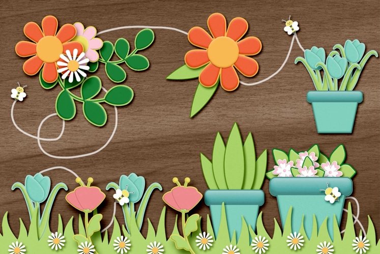 Puffy Flowers and Garden Elements example image 1