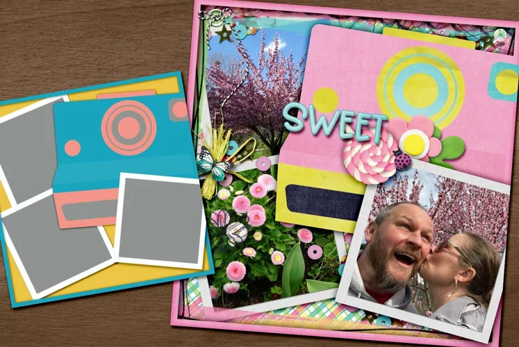 Digital Scrapbooking Template and Cut File Selfie Love