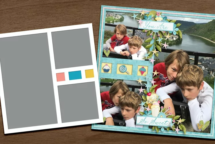 Simple Spreads 4 Digital Scrapbooking Page Layout Template