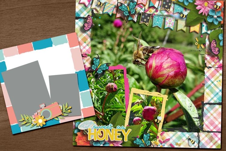 Stamped Frame Digital Scrapbooking Template example image 1
