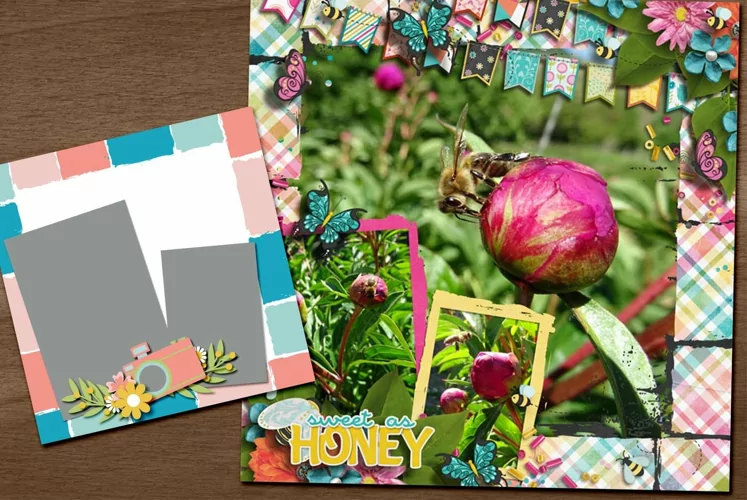Stamped Frame Digital Scrapbooking Template