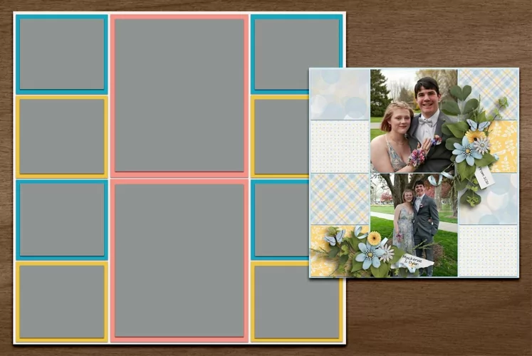 10 Spots for Scrapbooking Photos Digital Template