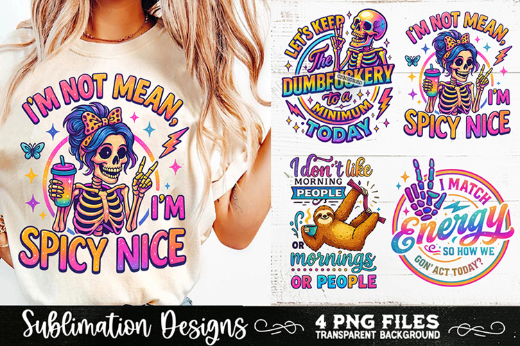 Funny Skeletons Sarcastic Retro PNG Sublimation
