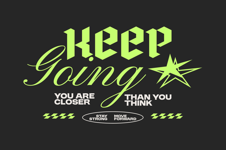 Keep Going Streetwear Typography Quote T-shirt Design