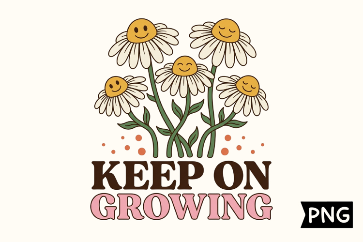 Keep On Growing Smiley Flower PNG