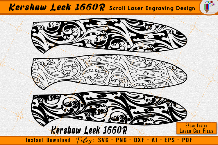 Kershaw LEEK 1660R - Scrollwork Laser Engraving Design File