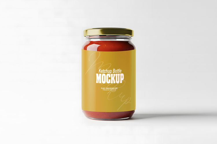 Ketchup Bottle PSD Mockup