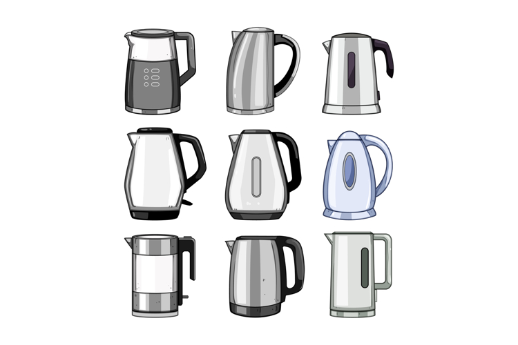 kettle electric set cartoon