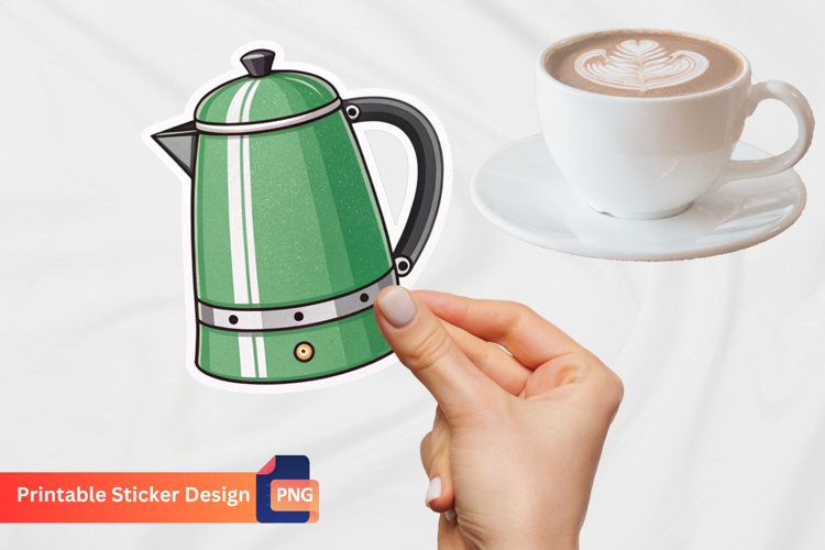 Kettle Sticker, Kitchen Decor Kettle Sticker, Water Kettle example image 1