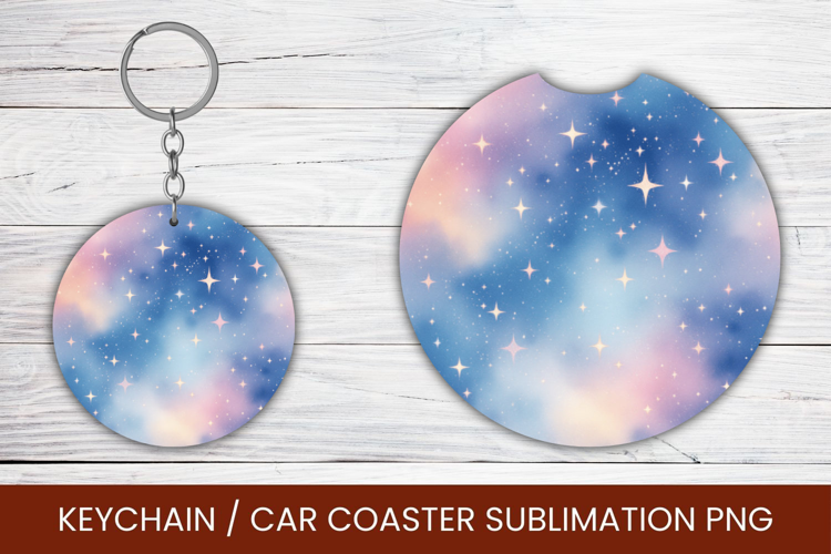 keyring keychain car coaster - gradient glitter