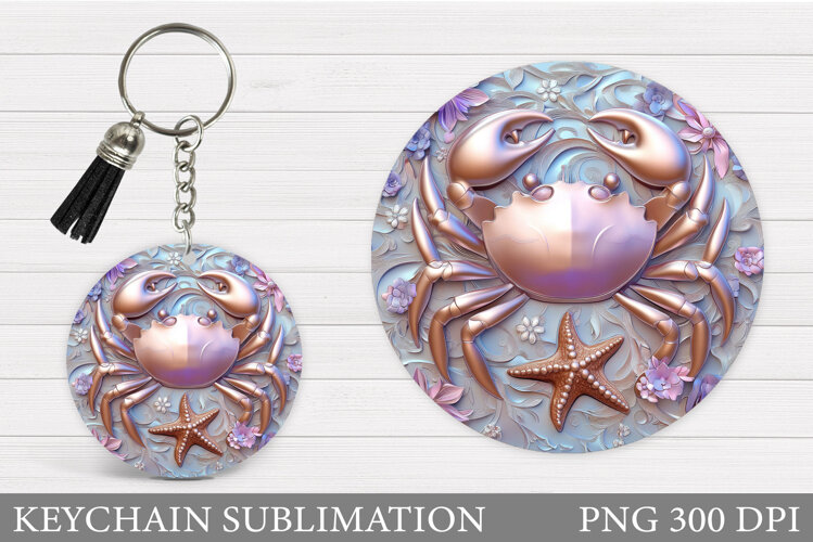 Crab Keychain Design. Crab Sublimation example image 1