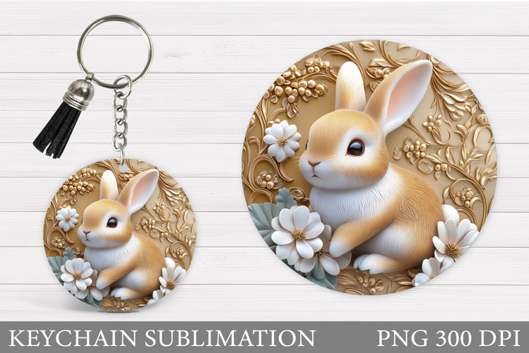 Cute Bunny Keychain Design. Cute Bunny Sublimation