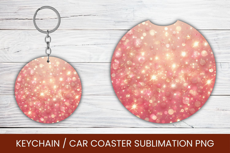 keyring keychain car coaster - gradient glitter