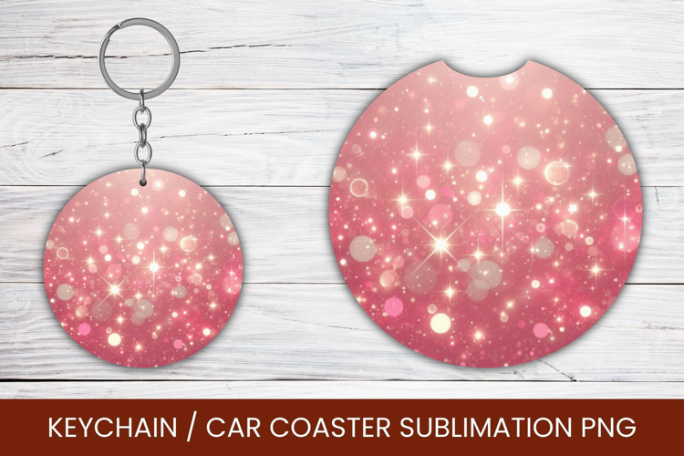 keyring keychain car coaster - gradient glitter