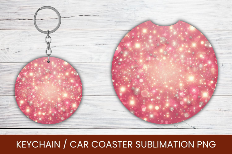 keyring keychain car coaster - gradient glitter