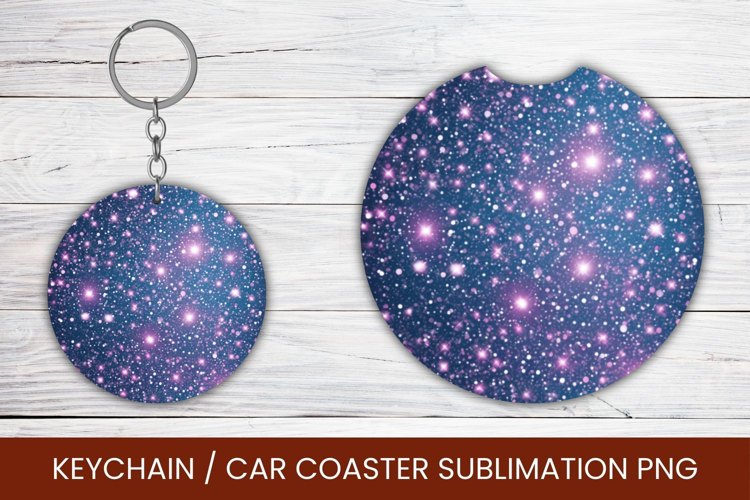 keyring keychain car coaster - gradient glitter