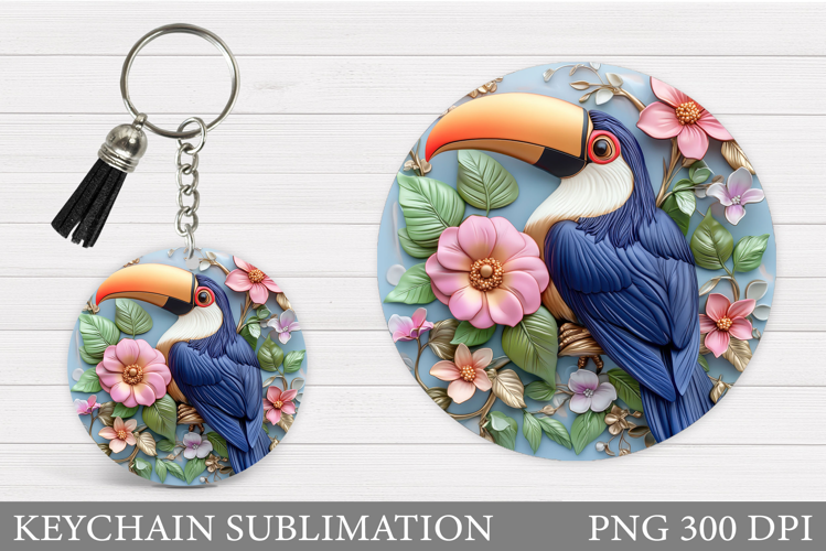 Cute Toucan Keychain. Toucan Sublimation
